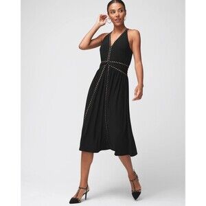 NWT White House Black Market Sleeveless Matte Jersey Studded Midi Dress Women 6